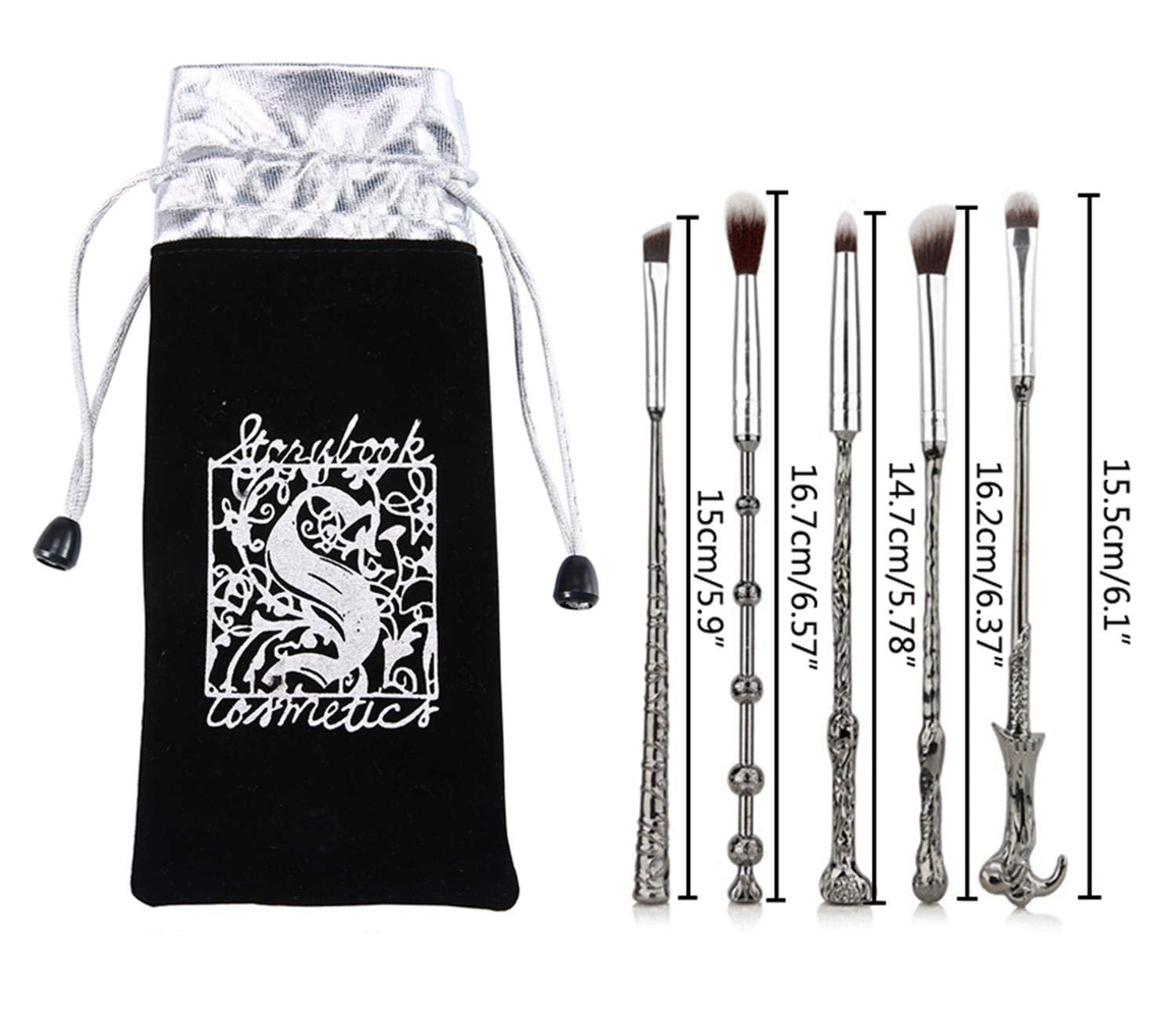 Harry Potter Makeup Brushes Kit 5Pcs with Bag Magic Wizard Wand Metal Make up Brush Set Tool for Foundation Powder Concealers Eye Shadows Eyeliner Blending Eyeshadow Face Pencil Lip Palette Beauty Health & Beauty > Personal Care > Cosmetics > Cosmetic Tools > Makeup Tools YIXIANG   