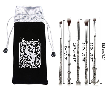 Harry Potter Makeup Brushes Kit 5Pcs with Bag Magic Wizard Wand Metal Make up Brush Set Tool for Foundation Powder Concealers Eye Shadows Eyeliner Blending Eyeshadow Face Pencil Lip Palette Beauty Health & Beauty > Personal Care > Cosmetics > Cosmetic Tools > Makeup Tools YIXIANG   