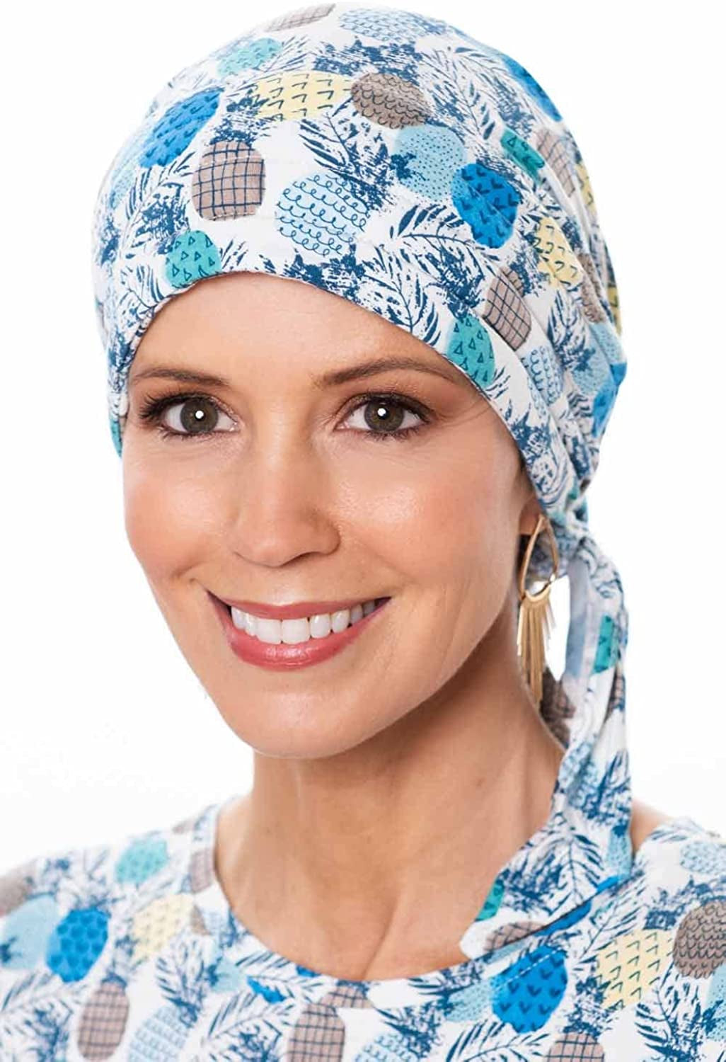 Cardani Instant Tie Headscarf - Padded Easy Tie Triangle Scarf in Luxury Viscose from Bamboo Apparel & Accessories > Clothing Accessories > Headwear Cardani Luxury Bamboo - Pina Colada One Size 