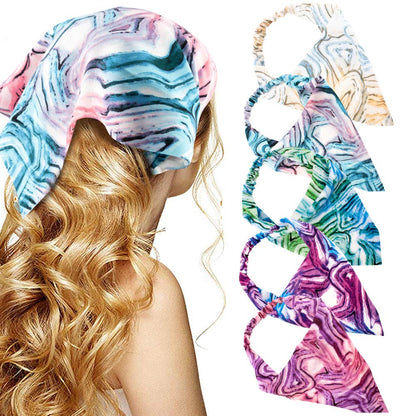 Floral Hair Scarf Headband - TOBATOBA 5 Pcs Hair Bandanas for Women Bandana Headband Chiffon Boho Headbands for Women Elastic Head Bandana Floral Bandana Headbands for Women Girls Hair Accessories Apparel & Accessories > Clothing Accessories > Bandanas & Headties TOBATOBA Tie Dye Patterns  