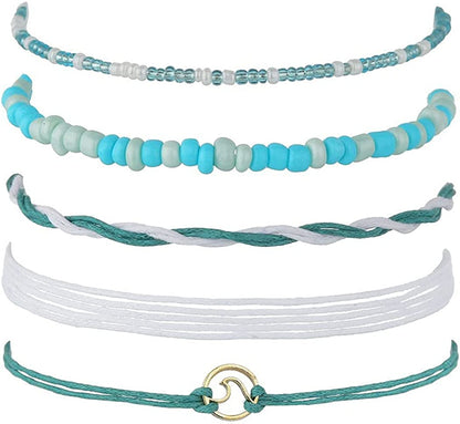 Cliory Boho Turquoise Anklets Beaded Ankle Bracelet Beach Wave Foot Chain for Women and Girls Apparel & Accessories > Jewelry > Anklets Cliory   