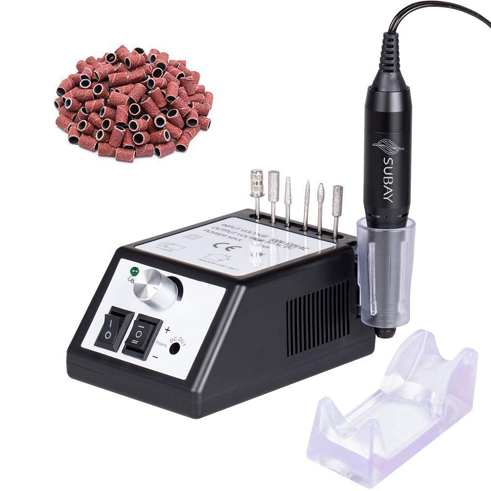 Subay Professional Finger Toe Nail Care Electric Nail Drill Machine Manicure Pedicure Kit Electric Nail Art File Drill with 1 Pack of Sanding Bands (Pink) Health & Beauty > Personal Care > Cosmetics > Cosmetic Tools > Nail Tools SUBAY Black  