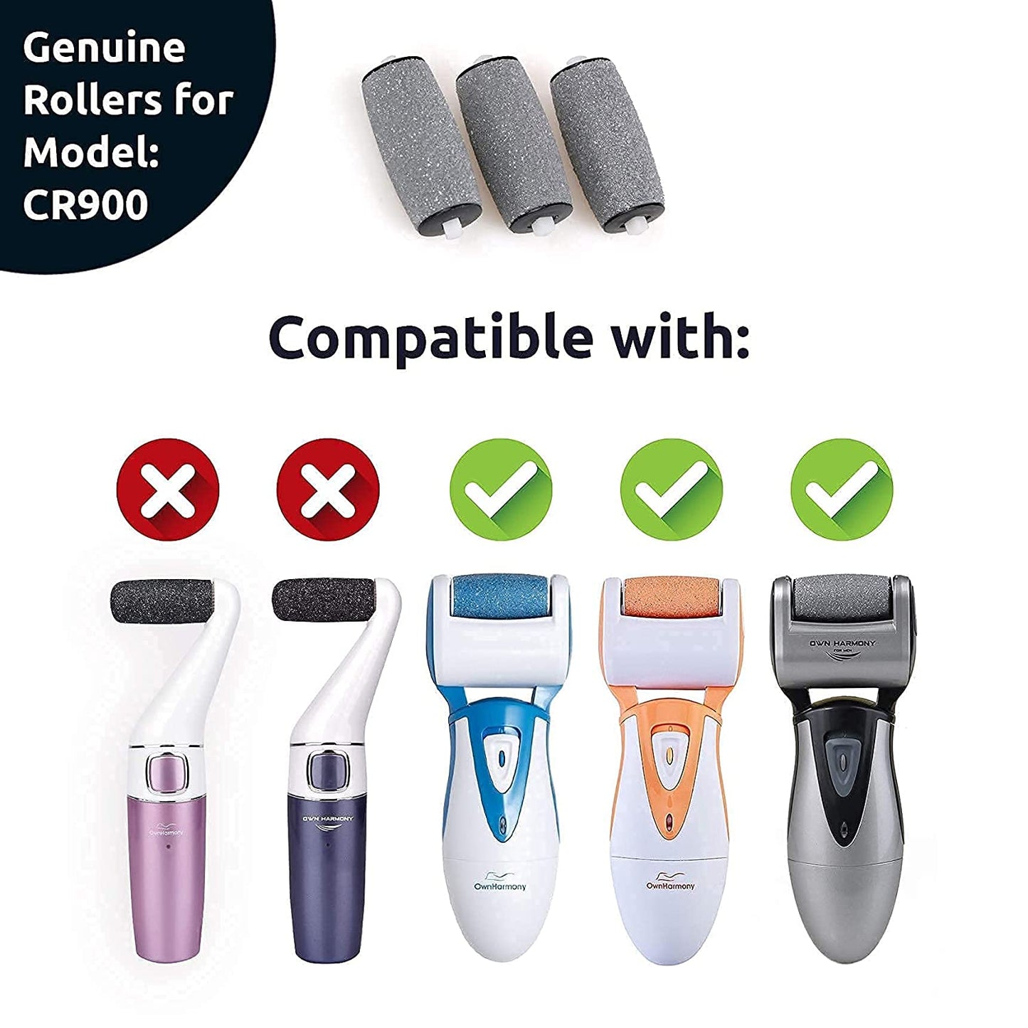 Own Harmony Electric Feet Callus Remover and 6 Rollers Bundle: Rechargeable Foot Scrubber Mens Pedicure Tools Kit, Professional Electronic Foot Care File, Best for Hard Cracked Dead Skin & Pedi Spa Health & Beauty > Personal Care > Foot Care Own Harmony   