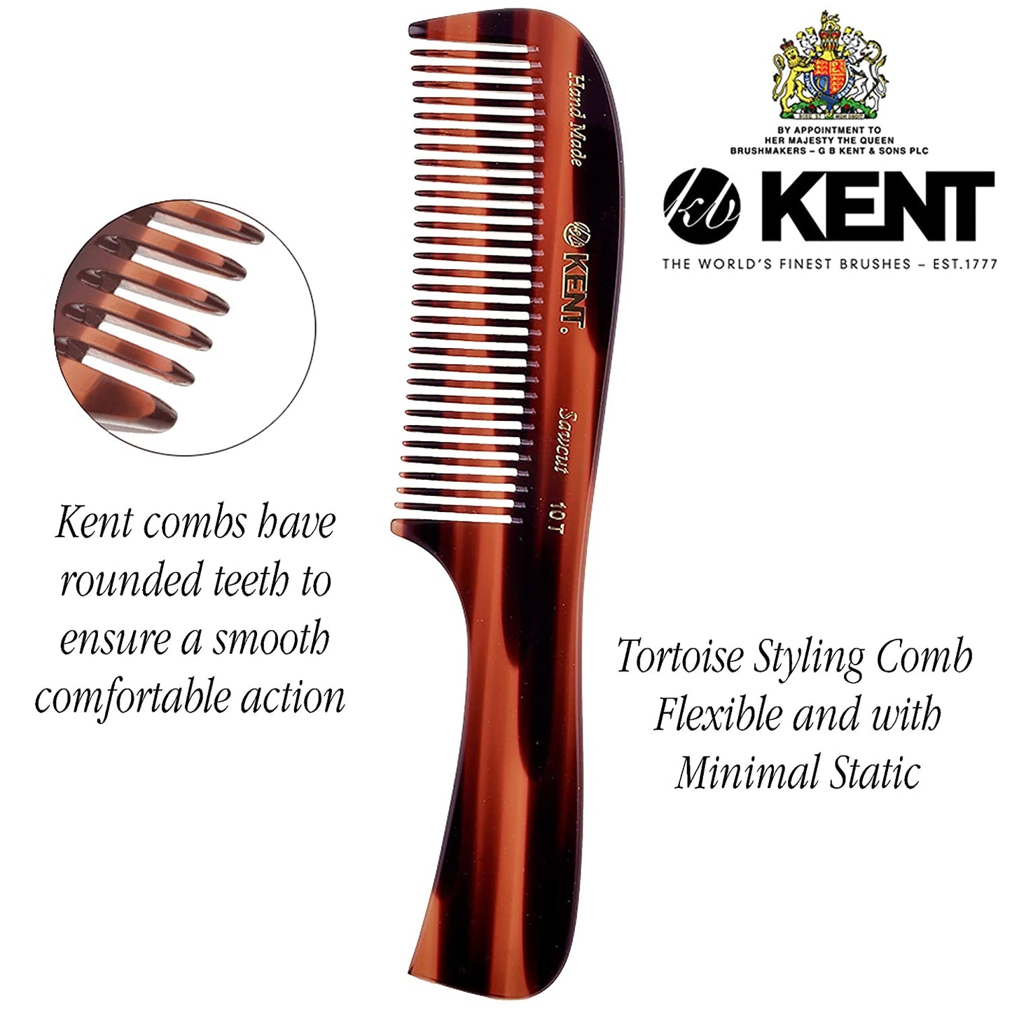 Kent 10T Large Wide Tooth Comb - Rake Comb Hair Detangler / Wide Tooth Comb for Curly Hair - Beard Combs/Hair Comb Hair Care Detangling Comb - Hair Comb for Men Hair Supplies - Natural Hair Comb Set Health & Beauty > Personal Care > Hair Care KENT   