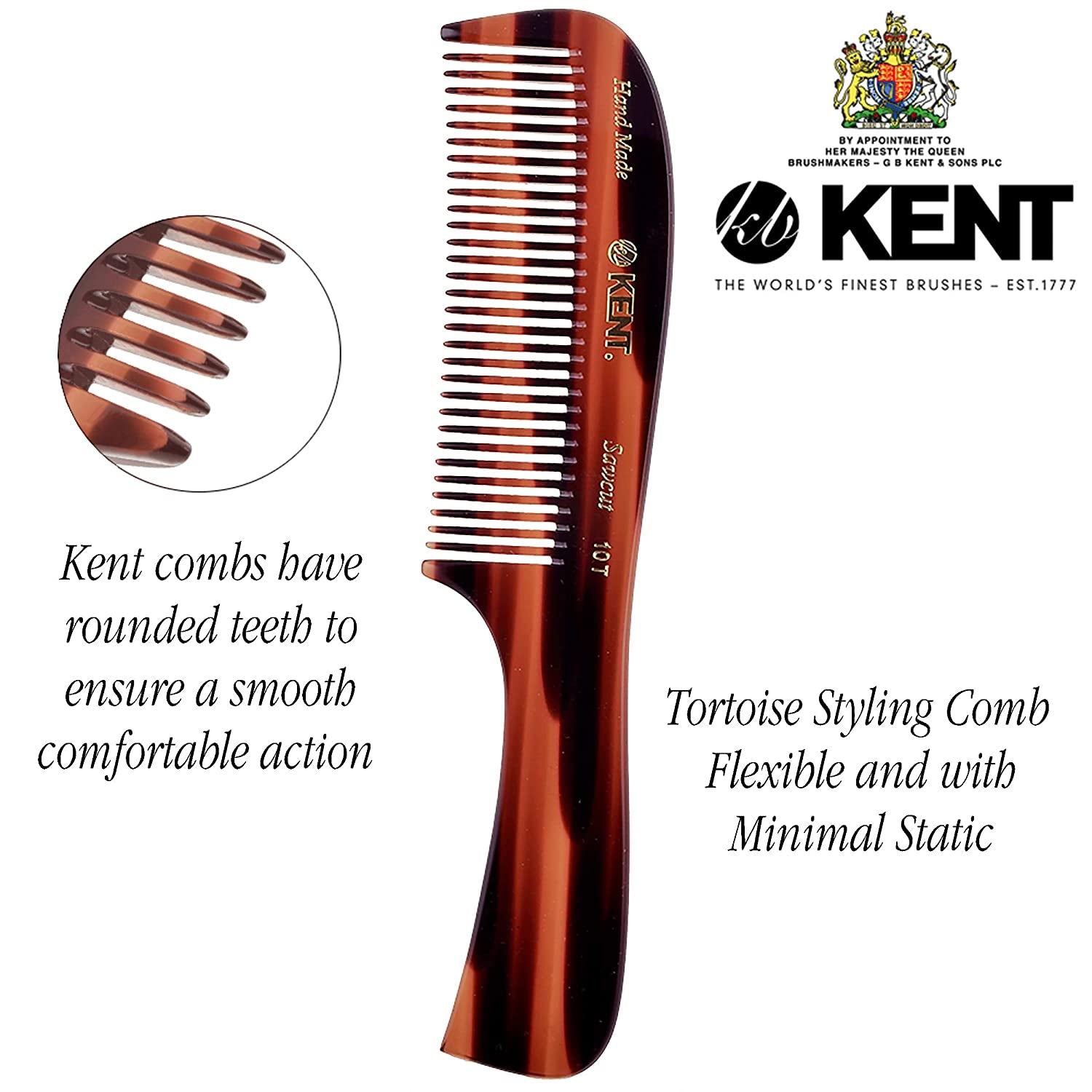 Kent 10T Large Wide Tooth Comb - Rake Comb Hair Detangler / Wide Tooth Comb for Curly Hair - Beard Combs/Hair Comb Hair Care Detangling Comb - Hair Comb for Men Hair Supplies - Natural Hair Comb Set Health & Beauty > Personal Care > Hair Care KENT   