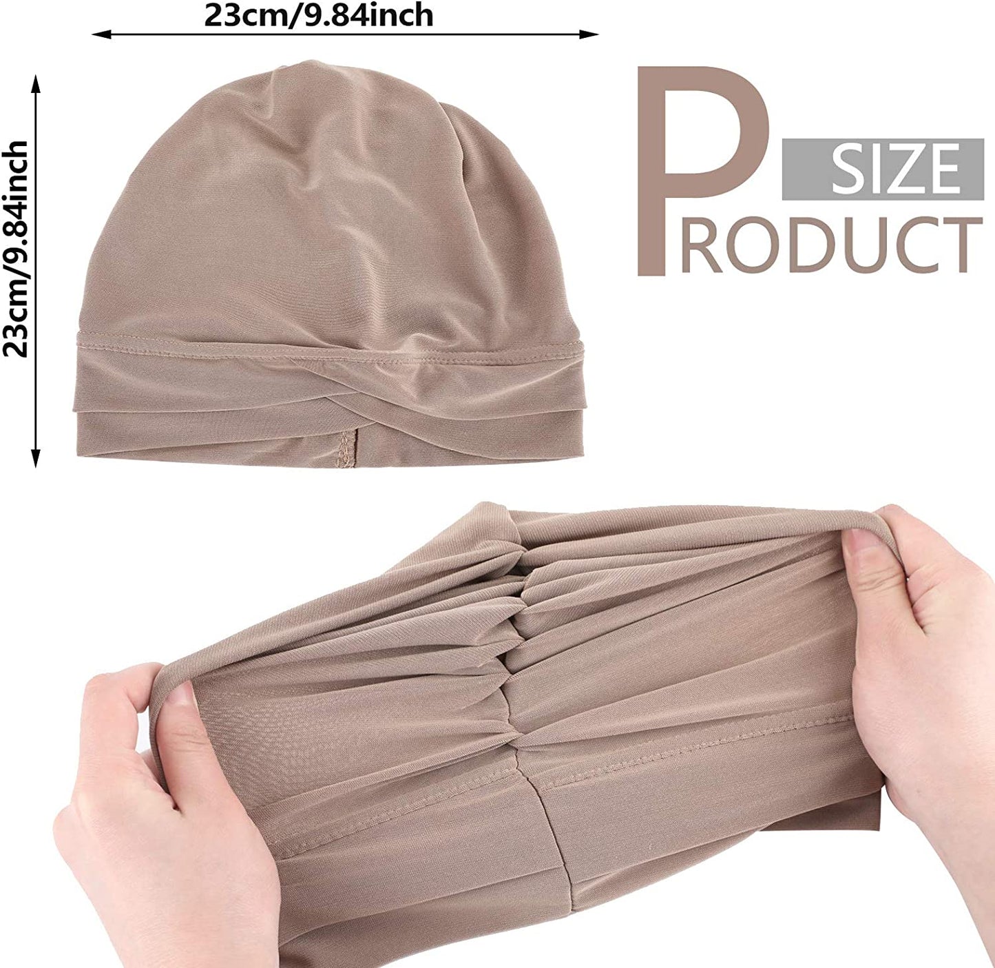 Geyoga 4 Pieces Women Turban Hats Slouchy Sleep Cap Headwrap Headwear Apparel & Accessories > Clothing Accessories > Headwear Geyoga   