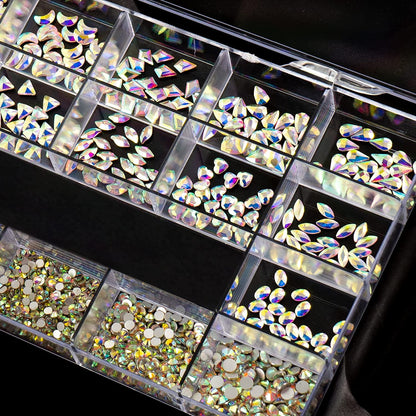 Rhinestones for Nails Kit,3486Pcs round AB Nail Rhinestones 354Pcs 3D Multi Shapes Flatback Nail Crystals Diamonds for Nail Design DIY Nail Salon Manicure Decoration Health & Beauty > Personal Care > Cosmetics > Cosmetic Tools > Nail Tools Ailipu   