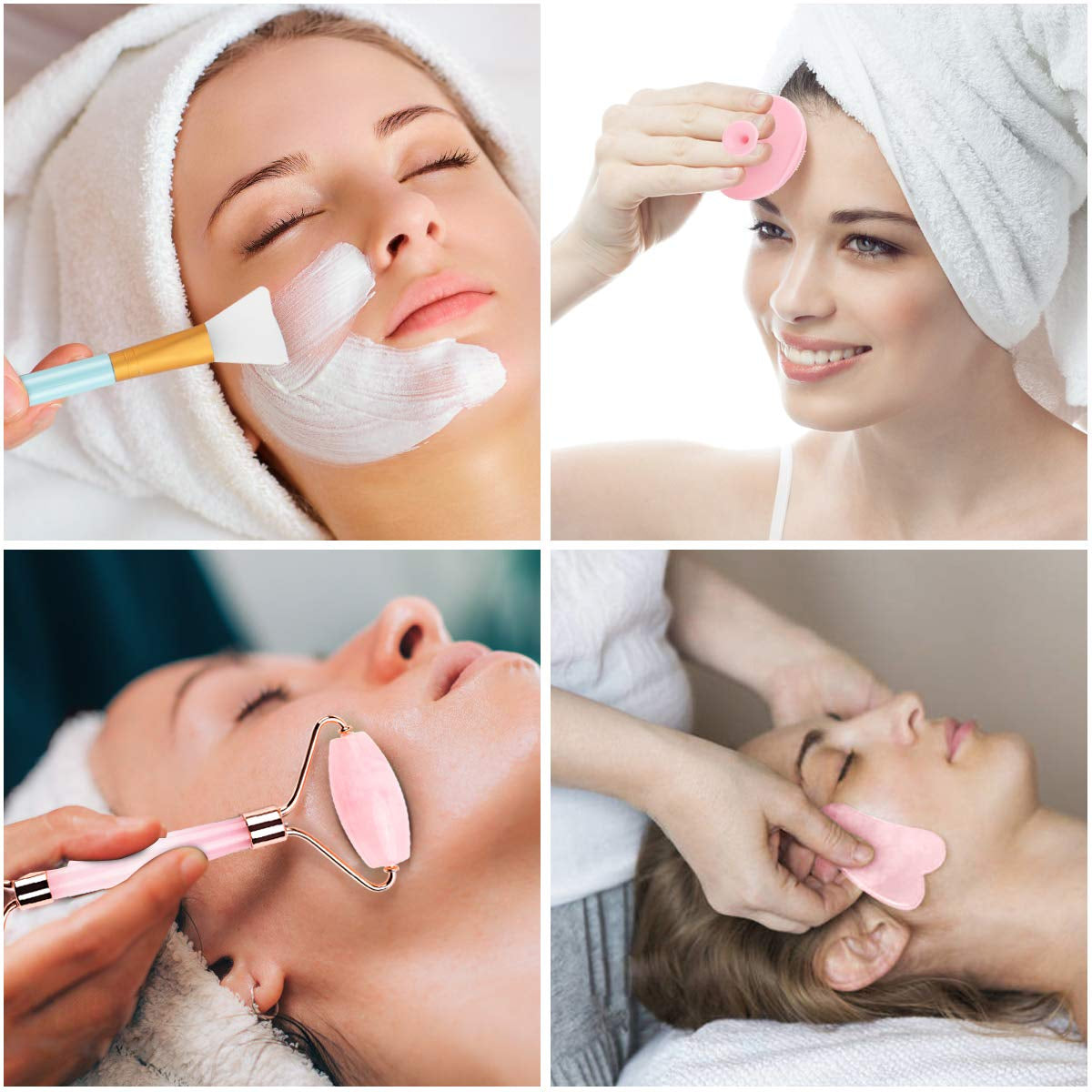 Deciniee Jade Roller for Face,Gua Sha Massage Tool,Rose Quartz Jade Roller and Gua Sha 6 in 1 Face Massager Women Gift Set,Anti-Aging Authentic Facial Beauty Roller-Rejuvenate Skin and Remove Wrinkles Health & Beauty > Personal Care > Cosmetics > Cosmetic Tools > Skin Care Tools Deciniee   
