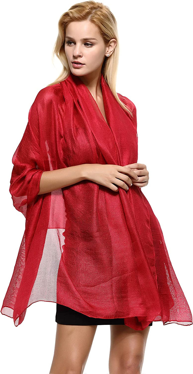 Wedding Shawl Metallic Sparkle Party Formal Shawls and Wraps for Evening Dresses Apparel & Accessories > Clothing Accessories > Scarves & Shawls The Twins Dream Red One Size 