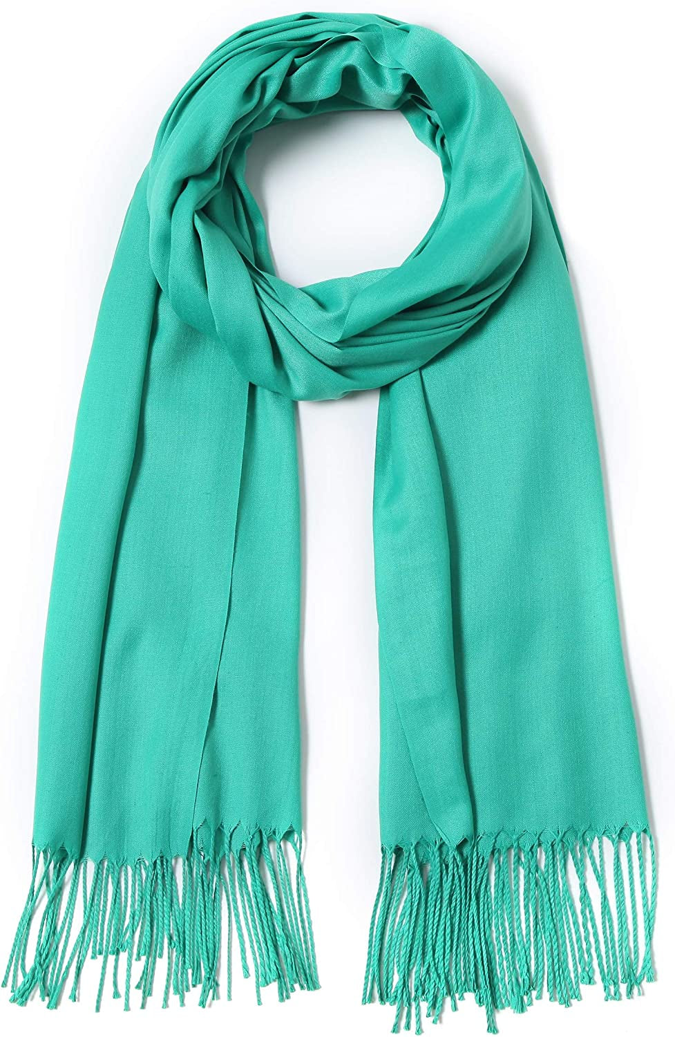 Pashmina Shawls and Wraps Large Scarfs for Women Wedding Party Bridal Long Fashion Solid Shawl Wrap with Fringes Apparel & Accessories > Clothing Accessories > Scarves & Shawls Cindy & Wendy Turquoise  