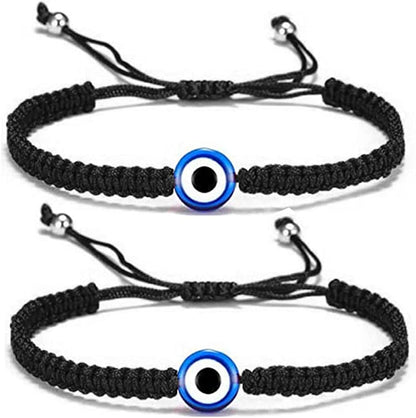 Handmade String Evil Eye Bracelet for Women Men Girls Boys Black Red Thread Adjustable Bracelets Minimalist Jewelry Apparel & Accessories > Jewelry > Bracelets kelistom 02. black one eye-2pcs  