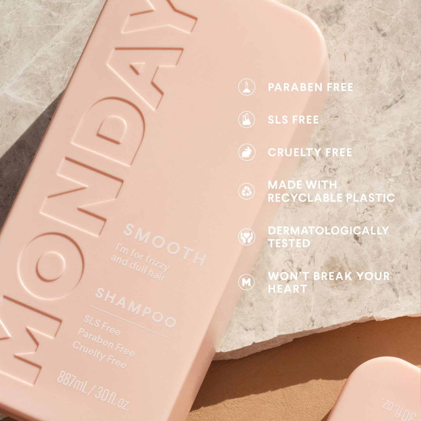 MONDAY HAIRCARE Smooth Shampoo + Conditioner Bathroom Set (2 Pack) 30Oz Each for Frizzy, Coarse, and Curly Hair, Made from Coconut Oil, Shea Butter, & Vitamin E, All-Natural, 100% Recycled Bottles Health & Beauty > Personal Care > Hair Care MONDAY HAIRCARE   