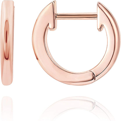 PAVOI 14K Gold Plated, Gold Vermeil, S925 Sterling Silver Cuff Earrings Huggie Stud | Small Hoop Earrings for Women Apparel & Accessories > Jewelry > Earrings PAVOI Rose Gold Vermeil 