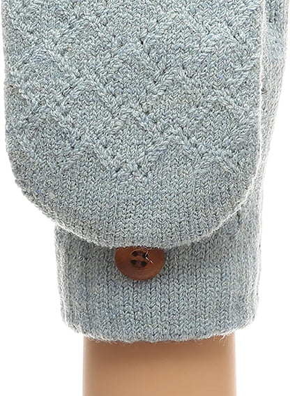 MIRMARU Women'S Knitted Fingerless Mitten Gloves with Flip Cover with Faux Fur Lining Apparel & Accessories > Clothing Accessories > Gloves & Mittens MIRMARU   