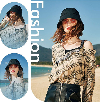 CACUSS Women'S Foldable Floral Bucket Hat Rolled Brim with Bowknot (Pm094Black) Apparel & Accessories > Clothing Accessories > Hats CACUSS   