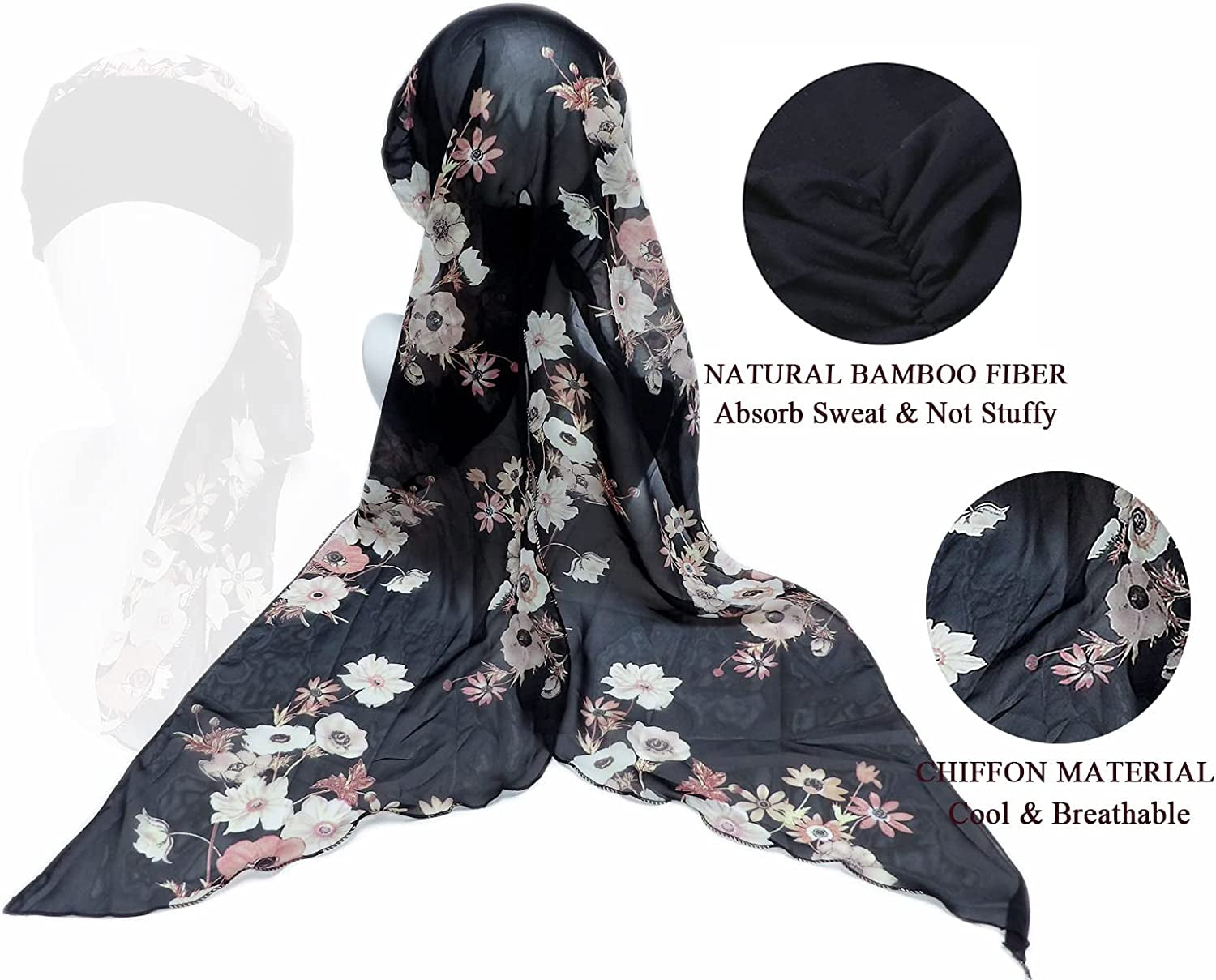 Headwear for Women Sleep Beanie Head Scarf for Bald Wraps Cancer Hats Turbans Apparel & Accessories > Clothing Accessories > Headwear Gragengs   