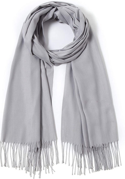 Pashmina Shawls and Wraps Large Scarfs for Women Wedding Party Bridal Long Fashion Solid Shawl Wrap with Fringes Apparel & Accessories > Clothing Accessories > Scarves & Shawls Cindy & Wendy   