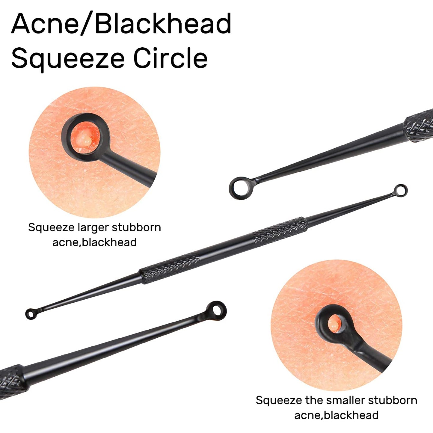 Blackhead Remover Tool,Jolifile 7Pcs Pimple Popper Tool Kit, Acne Extractor Tools with Tweezers,Removal Whitehead Comedone Tool Set for Facial Nose Care-Black Health & Beauty > Personal Care > Cosmetics > Cosmetic Tools > Skin Care Tools JOLIFILE   