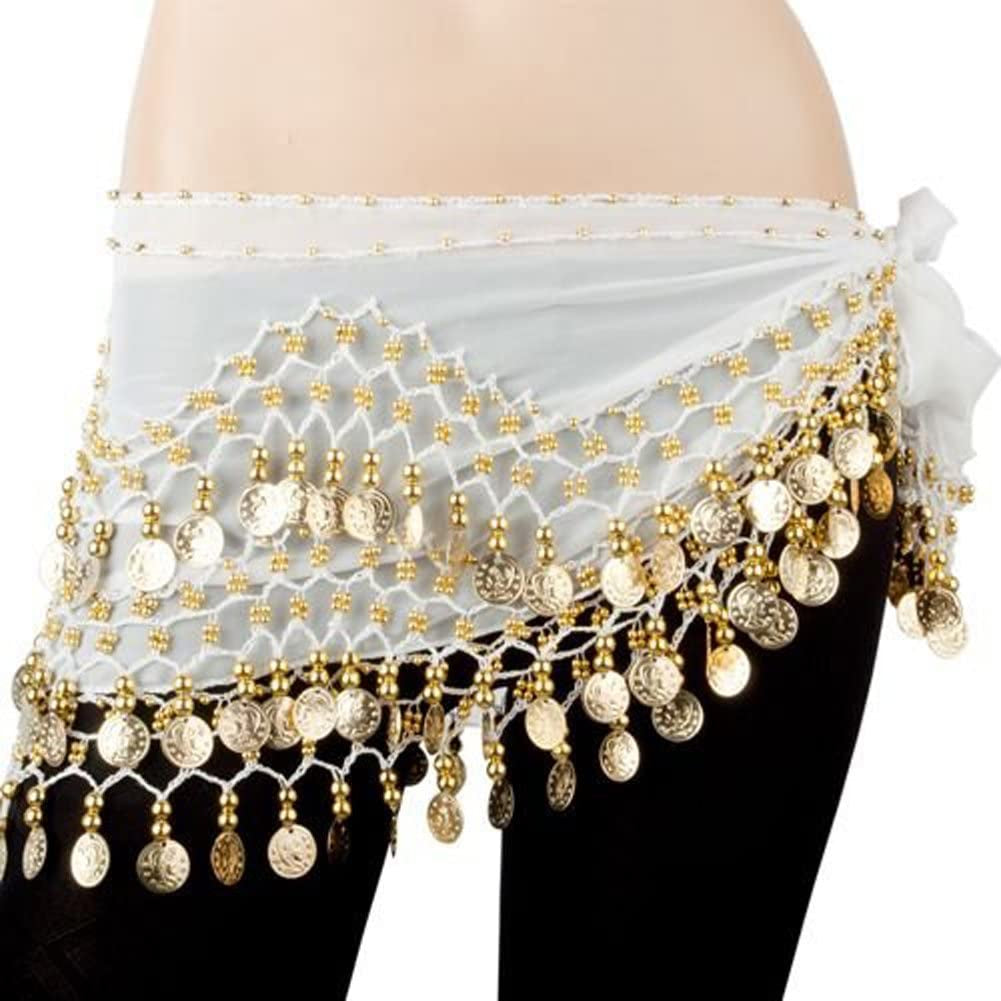 Bellylady Gold Coins Belly Dance Hip Scarf, Wholesale Dance Belt & Gypsy Bracelet Apparel & Accessories > Clothing Accessories > Scarves & Shawls BellyLady   