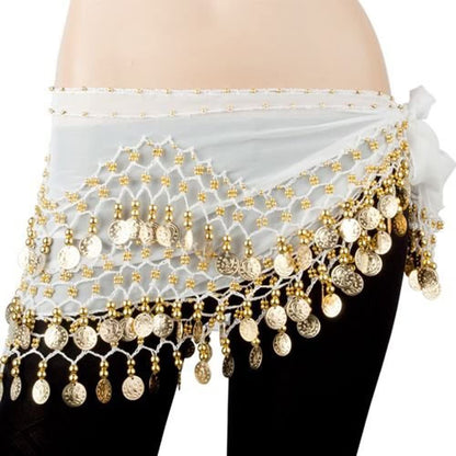 Bellylady Gold Coins Belly Dance Hip Scarf, Wholesale Dance Belt & Gypsy Bracelet Apparel & Accessories > Clothing Accessories > Scarves & Shawls BellyLady   
