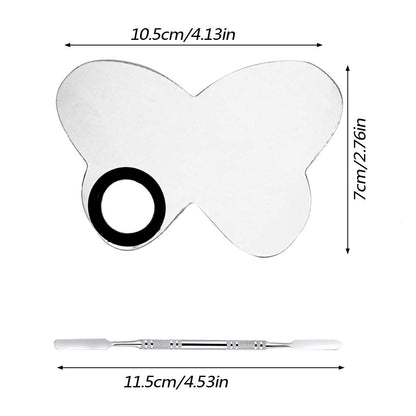 AYWFEY 2 Pack Makeup Palette and Spatula Set,Professional Pro Stainless Steel Cosmetic Mirror Lady Mixing Palette Tool Artist for Nail Art Eye Shadow Eyelash Pigment Blending Foundation,Silver Health & Beauty > Personal Care > Cosmetics > Cosmetic Tools > Makeup Tools AYWFEY   