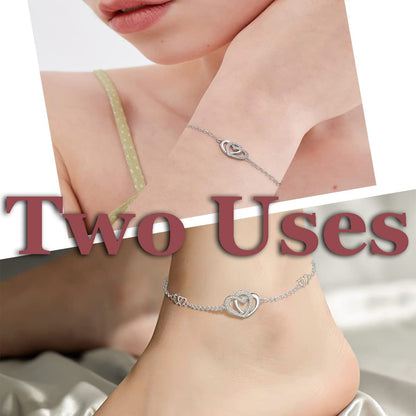 Sterling Silver Heart Love Anklets for Women , Birthday Mothers Day Jewelry Gifts for Mom Wife from Daughter Husband Apparel & Accessories > Jewelry > Anklets Desimtion   