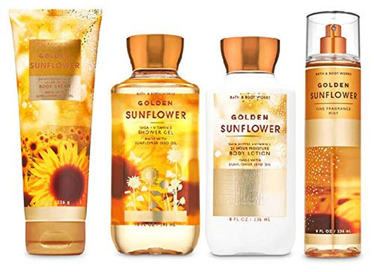 Bath and Body Works GOLDEN SUNFLOWER - Deluxe Gift Set Body Lotion - Body Cream - Fragrance Mist and Shower Gel - Full Size Health & Beauty > Personal Care > Cosmetics > Bath & Body Bath & Body Works   