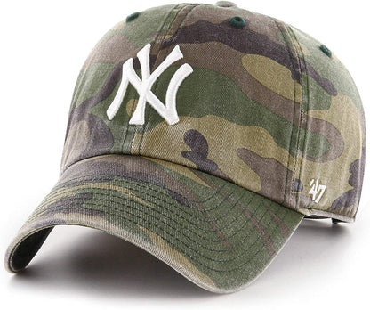 '47 New York Yankees Clean up Hat Cap Army Camo/White Apparel & Accessories > Clothing Accessories > Hats '47   
