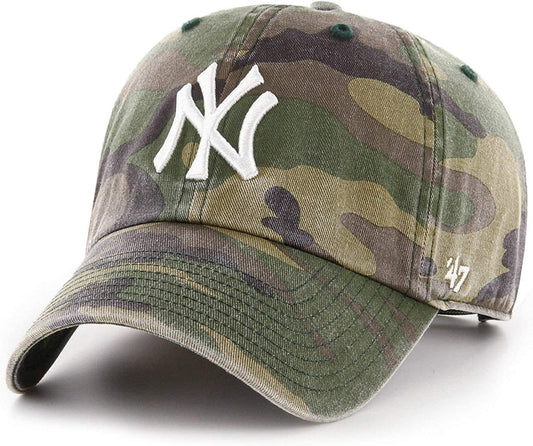 '47 New York Yankees Clean up Hat Cap Army Camo/White Apparel & Accessories > Clothing Accessories > Hats '47   