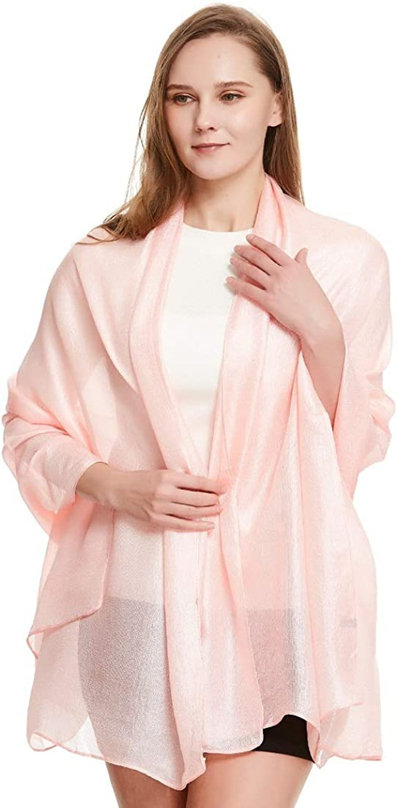 Wedding Shawl Metallic Sparkle Party Formal Shawls and Wraps for Evening Dresses Apparel & Accessories > Clothing Accessories > Scarves & Shawls The Twins Dream Pink One Size 