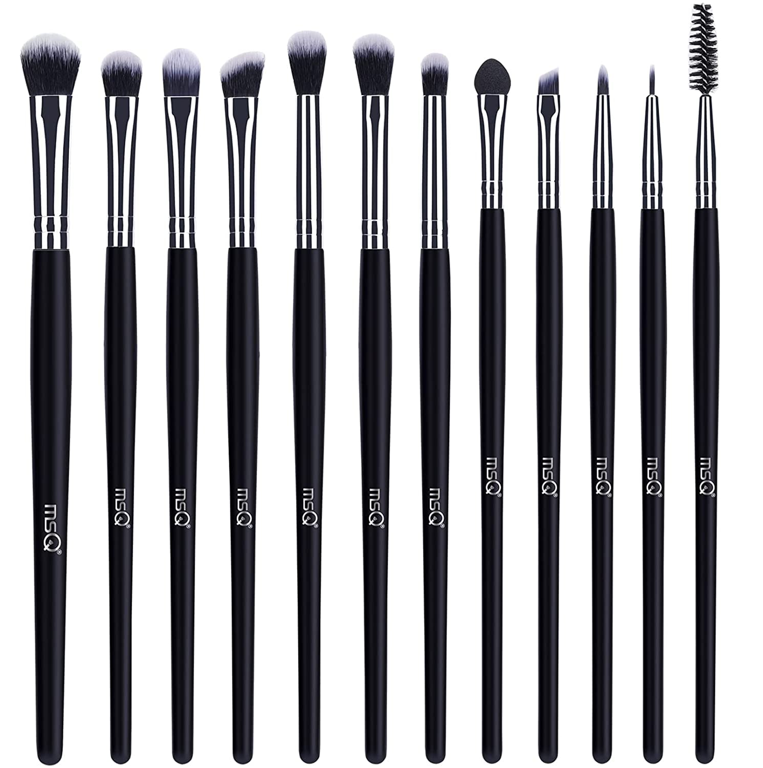MSQ Eye Makeup Brushes 12Pcs Eyeshadow Brushes Rose Gold Makeup Brushes Set with Soft Synthetic Hairs & Real Wood Handle for Eyeshadow, Blending, Eyebrow, Eyeliner (Rose Gold) Health & Beauty > Personal Care > Cosmetics > Cosmetic Tools > Makeup Tools MSQ Black Standard  