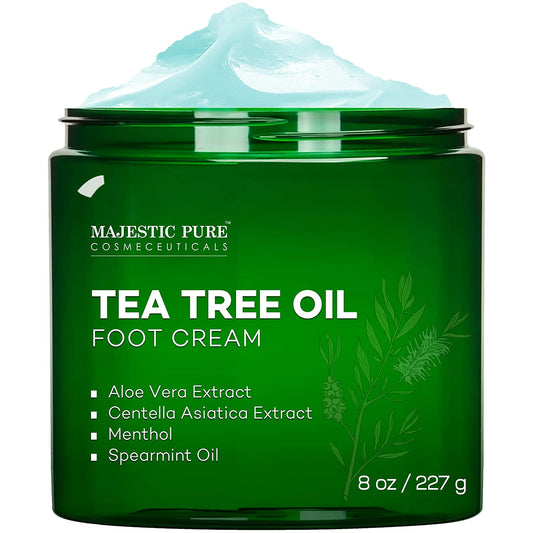 MAJESTIC PURE Athletes Foot Cream with Tea Tree Oil, Aloe & Spearmint - Hydrates, Softens & Conditions Dry Cracked Feet, Heel and Calluses,- Helps Soothe Irritated Skin - 8 Oz Health & Beauty > Personal Care > Foot Care MAJESTIC PURE   