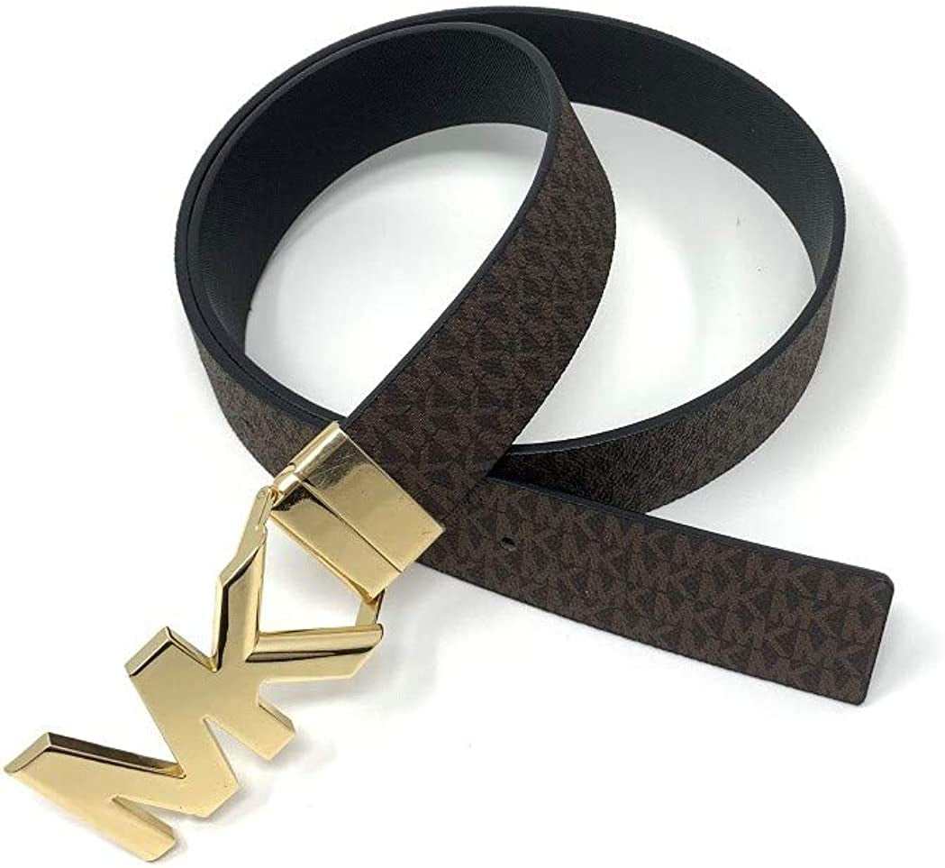 Michael Kors Womens Mk Logo Reversible Belt Brown/Black (L) Apparel & Accessories > Clothing Accessories > Belts Michael Kors   