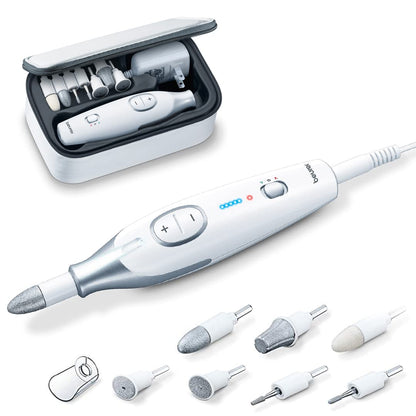Beurer MP42 Nail Drill, 7-In-1 Nail Kit with Strong Sapphire Nail Drill Bits, Electric Nail File and Nail Buffer Includes Bright LED Light, Pedicure Kit and Manicure Set with Storage Case Health & Beauty > Personal Care > Foot Care Beurer MP42 - 8 Piece Set  