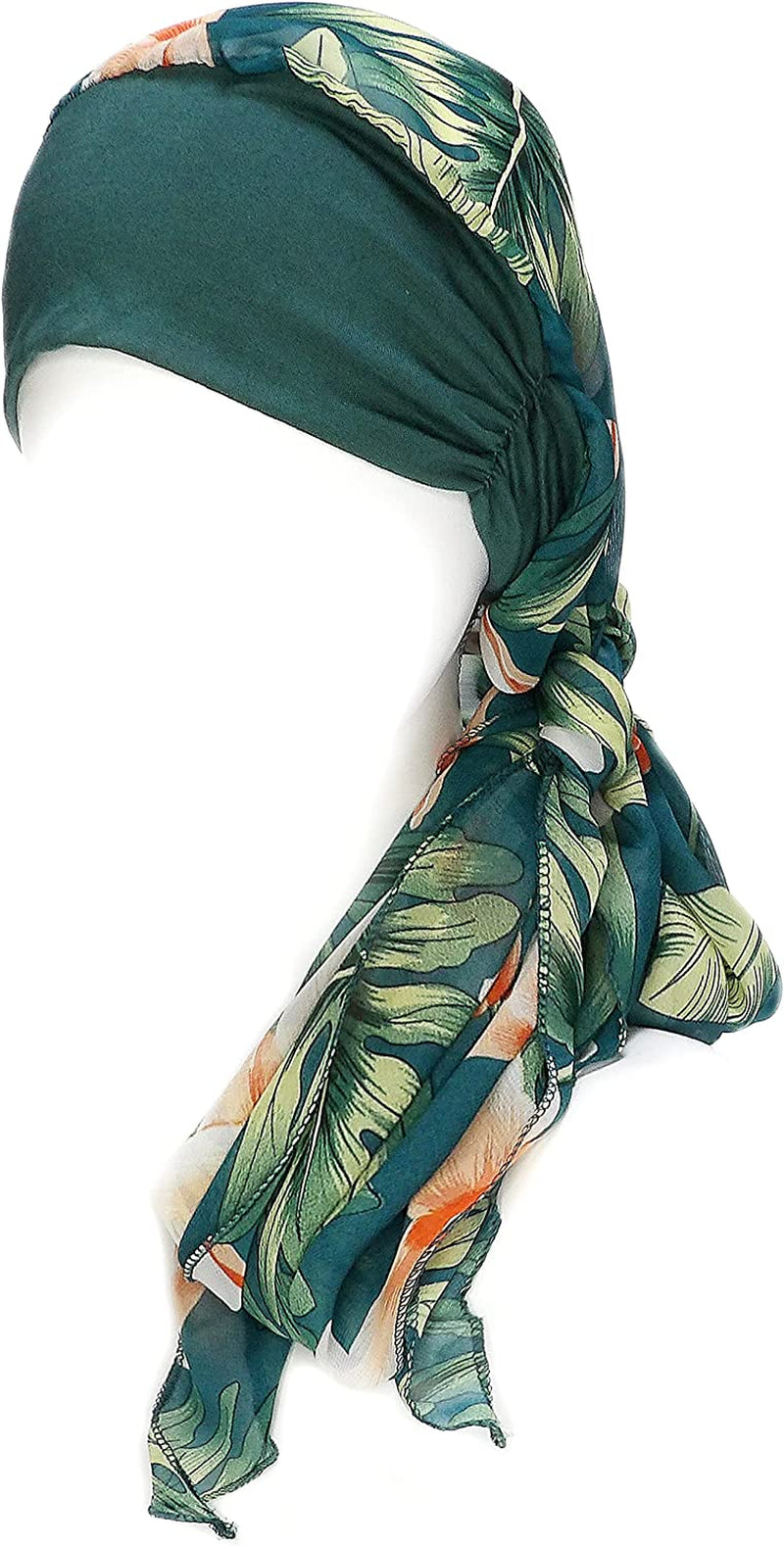 Headwear for Women Sleep Beanie Head Scarf for Bald Wraps Cancer Hats Turbans Apparel & Accessories > Clothing Accessories > Headwear Gragengs Dark Green Flower  