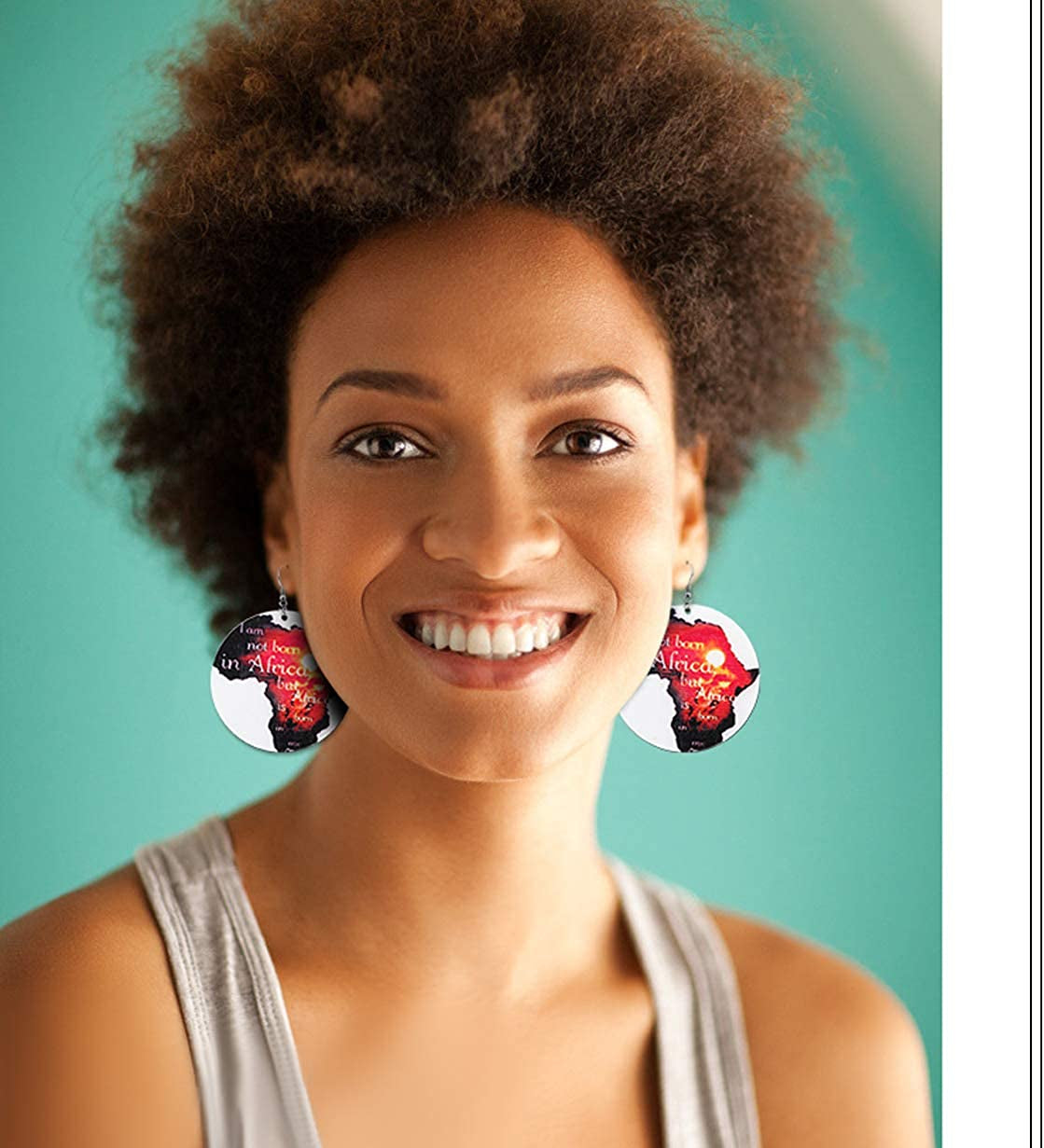 Honsny 9-12 Pairs African Wooden Earrings for Women round Wooden Painted Ethnic Earrings Drop Dangle Earrings Set Apparel & Accessories > Jewelry > Earrings Honsny   