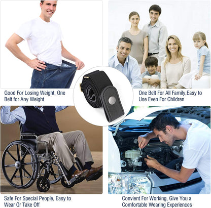 No Buckle Stretch No Show Belt for Men 1.38 Inches Wide, Buckless Invisible Elastic Belt for Jeans Pants by WHIPPY Apparel & Accessories > Clothing Accessories > Belts WHIPPY   