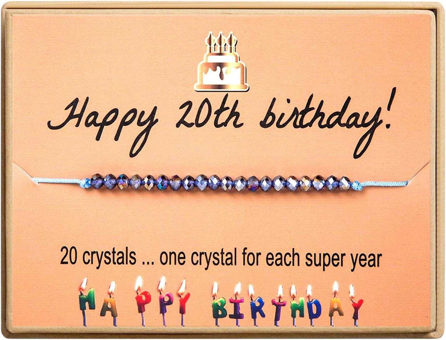 Happy Birthday Bracelet Gift for Teen Girls,Crystal Beads Bracelet Gifts for 10 Year Old Girl Birthday Jewelry Apparel & Accessories > Jewelry > Bracelets KGBNCIE 20 th Birthday Gift  