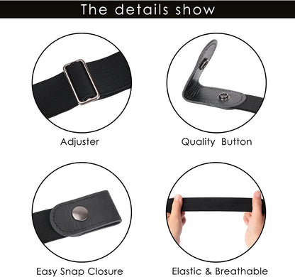 No Buckle Elastic Stretch Belts for Men and Women, Comfortable Invisible Belts for Jeans Pants Apparel & Accessories > Clothing Accessories > Belts SUOSDEY   