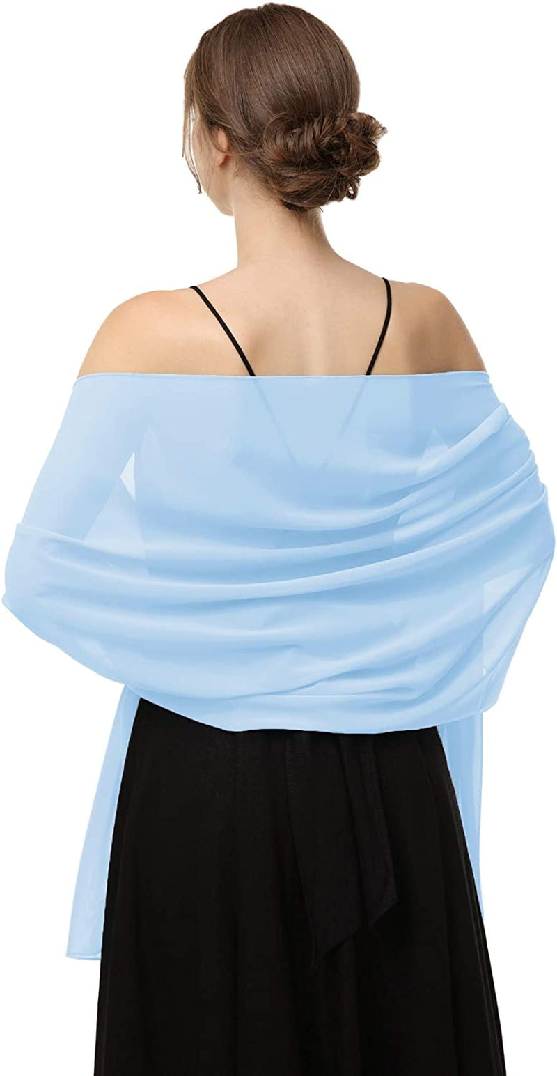 Chiffon Shawls Scarves Wraps for Bridal Wedding Party Evening Dress and Special Occasion Dresses Apparel & Accessories > Clothing Accessories > Scarves & Shawls Baoqiya Sky Blue Length(79") * Width(19") 