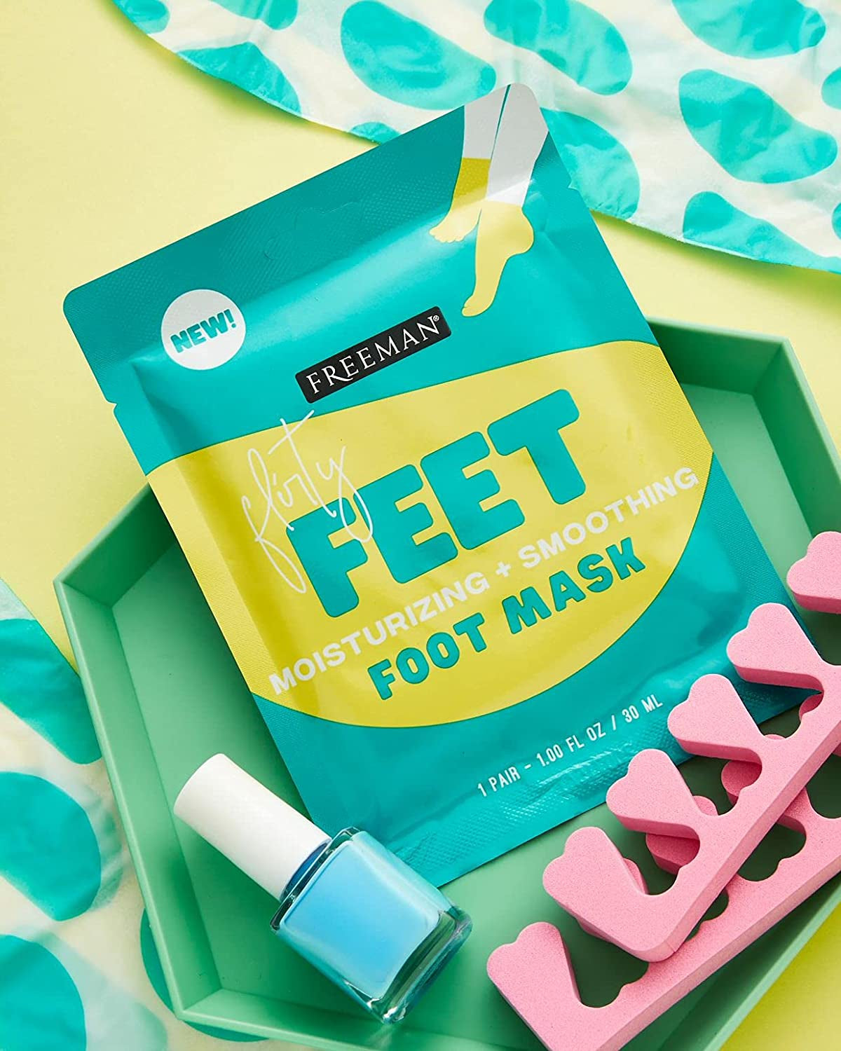 Freeman Beauty Flirty Feet Moisturizing + Soothing Foot Sheet Masks, Foot Care for Dry Feet, 6Pk Sachets Health & Beauty > Personal Care > Foot Care FREEMAN   