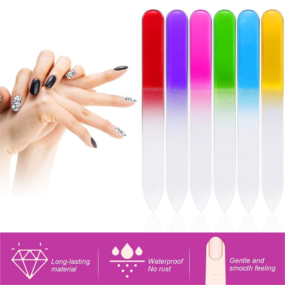 48 Pieces Nail Files Glass Nail Files Fingernail File Nail Care Manicure Tools Set Rubber Nail Cuticle Pusher, Gradient Rainbow Color Buffer Manicure for Women Men Natural Nail Health & Beauty > Personal Care > Cosmetics > Cosmetic Tools > Nail Tools Mudder   
