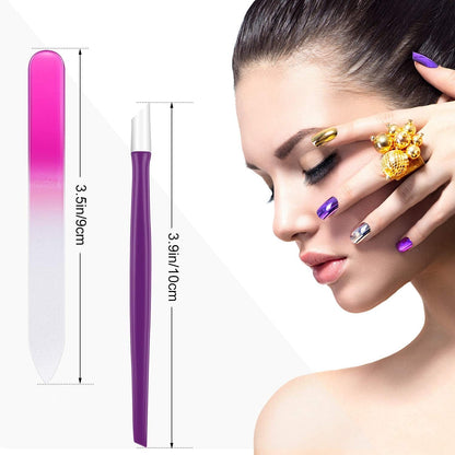 48 Pieces Nail Files Glass Nail Files Fingernail File Nail Care Manicure Tools Set Rubber Nail Cuticle Pusher, Gradient Rainbow Color Buffer Manicure for Women Men Natural Nail Health & Beauty > Personal Care > Cosmetics > Cosmetic Tools > Nail Tools Mudder   
