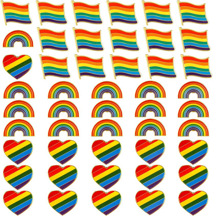 48 Pieces Pride Rainbow Pin Enamel Lapel Pins Handmade Brooch for Men Women Clothes Bag Decoration Christmas Gifts Rainbow