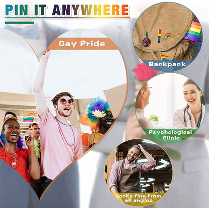 48 Pieces Pride Rainbow Pin Enamel Lapel Pins Handmade Brooch for Men Women Clothes Bag Decoration Christmas Gifts