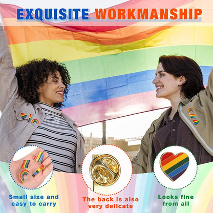 48 Pieces Pride Rainbow Pin Enamel Lapel Pins Handmade Brooch for Men Women Clothes Bag Decoration Christmas Gifts
