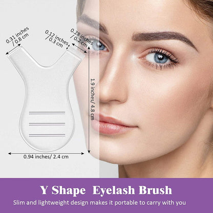 48 Pieces Y Shape Eyelash Brush Lash Perm Lift Brush Makeup Beauty Tool for Lash Grafting Eyelash Extension Cleanup Supplies (Transparent) Health & Beauty > Personal Care > Cosmetics > Cosmetic Tools > Makeup Tools Maitys   