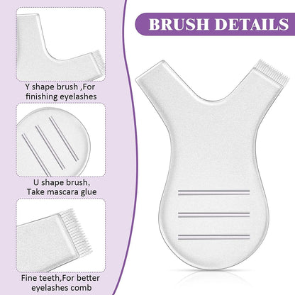 48 Pieces Y Shape Eyelash Brush Lash Perm Lift Brush Makeup Beauty Tool for Lash Grafting Eyelash Extension Cleanup Supplies (Transparent) Health & Beauty > Personal Care > Cosmetics > Cosmetic Tools > Makeup Tools Maitys   