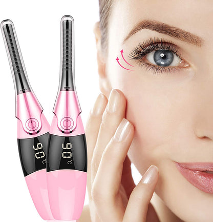 Muisci Heated Eyelash Curler, Portable USB Rechargeable, 4 Temperature Adjustable with LED Digital Display, Quick and Convenient Makeup and Beauty Eyelash Styling Tool Pink Health & Beauty > Personal Care > Cosmetics > Cosmetic Tools > Makeup Tools MuiSci   