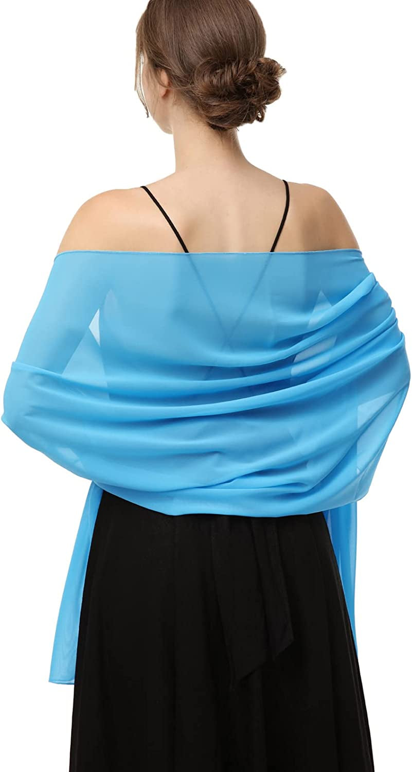 Chiffon Shawls Scarves Wraps for Bridal Wedding Party Evening Dress and Special Occasion Dresses Apparel & Accessories > Clothing Accessories > Scarves & Shawls Baoqiya Blue Length(79") * Width(19") 
